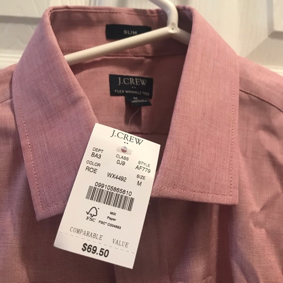 DONATED ** J. Crew Men’s Thompson slim wrinkle-free shirt NWT - Picture 4 of 5